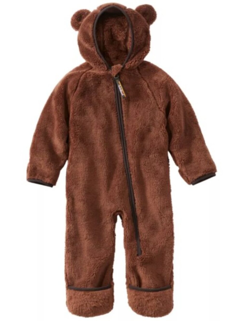 L.L. Bean NWT Brown Bear Hooded Fuzzy One-Piece Footie | Size 0-3